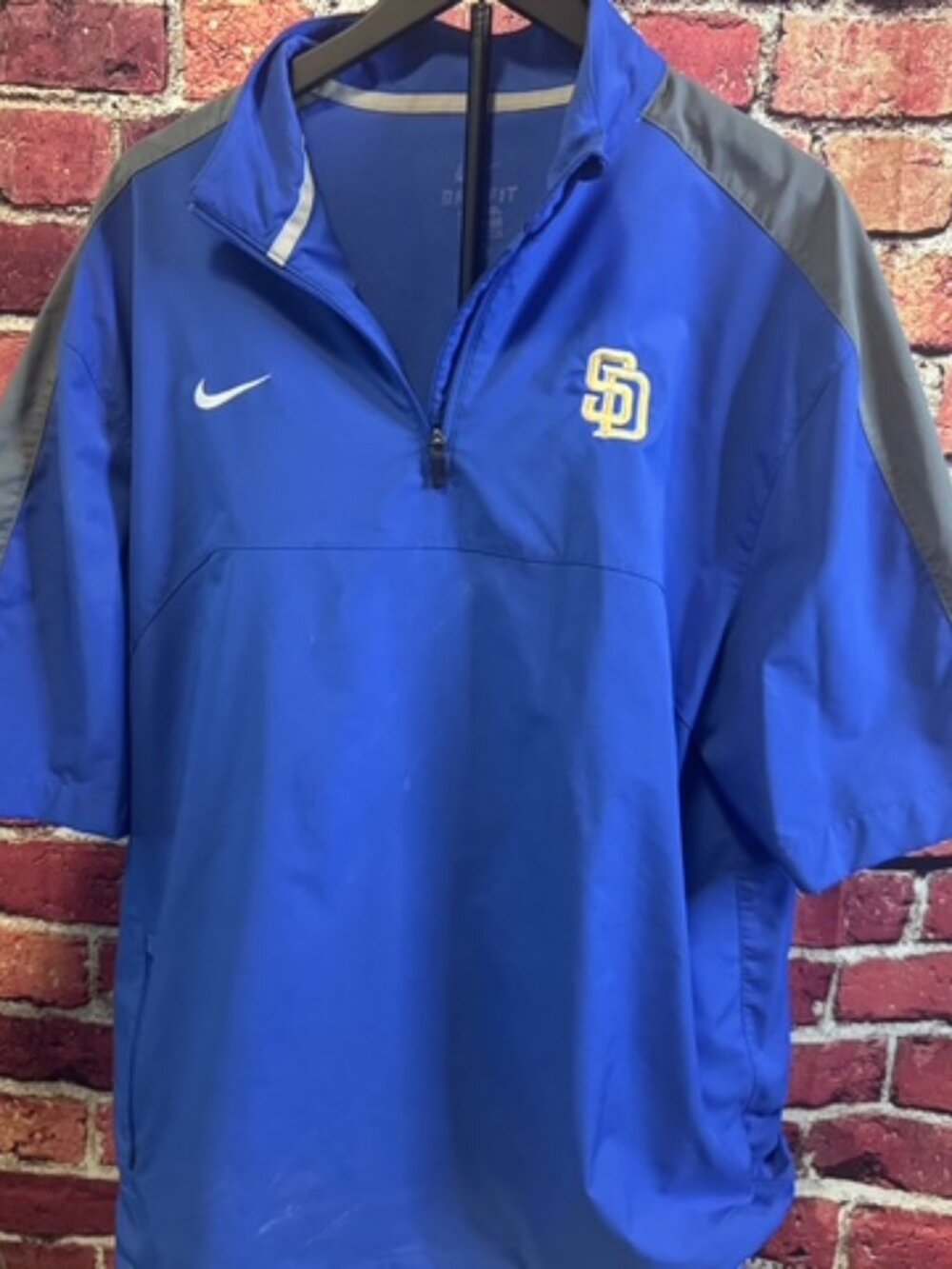 San Diego Padres Mens Nike Short Sleeve 1/4 Zip Pullover Size XL